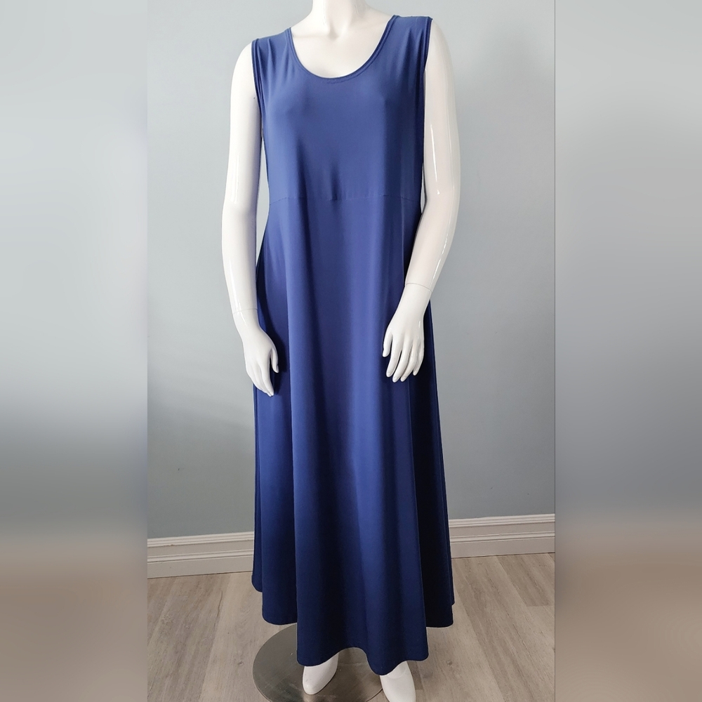 [1X] Sympli Blue Sleeveless Fit & Flare Dress